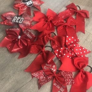 RED CHEER BOWS